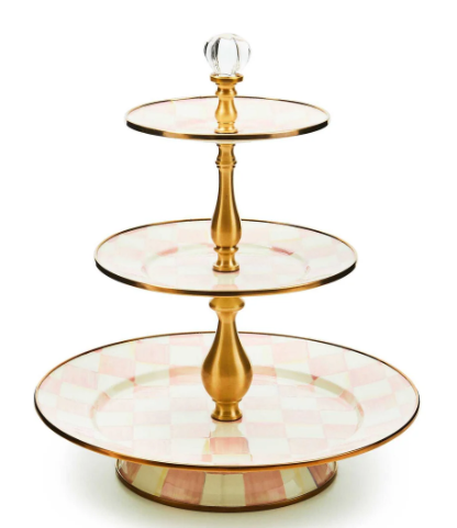 Rosy Check Three TierSweet Stand byMacKenzie-Childs