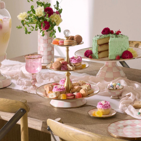 Rosy Check Three TierSweet Stand byMacKenzie-Childs